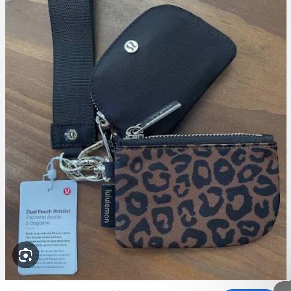 IOS PLEASE ILL TRADE OR PAY!!!! Lululemon Dual Pouch Wristlet in Leopard Print